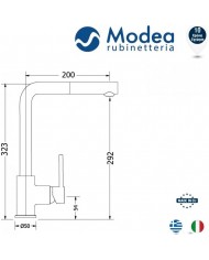 Countertop Sink Faucet Tall Pull Out Modea Line Black Mat(00-02086/B)