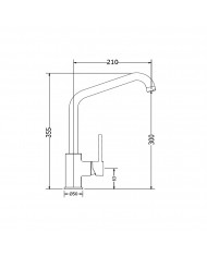 Countertop Sink Faucet Tall Modea Line Rouxuni BTP Chrome (00-02082)
