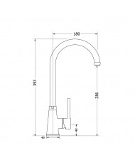 Countertop Sink Faucet Tall Modea Line Rouxuni BTU Chrome (00-02089)