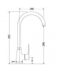 Countertop Sink Faucet Tall Modea Line Rouxuni BTU White (00-02089/W)