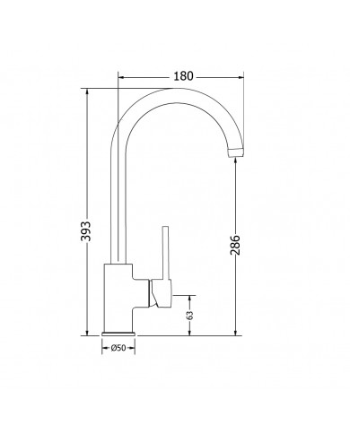 Countertop Sink Faucet Tall Modea Line Rouxuni BTU Chrome (00-02090)