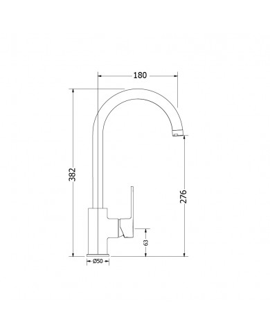 Countertop Sink Faucet Tall Modea Omega Rouxuni BTU Chrome (00-02060)