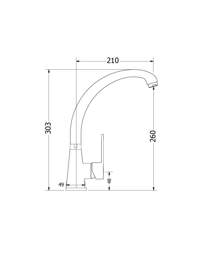 Countertop Sink Faucet Tall Rouxoyni B.T.FUSA Modea Omega Chrome (00-02064)