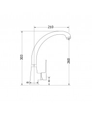 Countertop Sink Faucet Tall Rouxoyni B.T.FUSA Modea Omega Chrome (00-02064)
