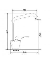 Countertop Sink Faucet Tall Rouxoyni B.T.Π Modea Elit Chrome (00-02022)