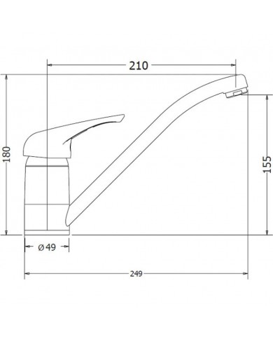 Countertop Sink Faucet Low Modea Elit Chrome (00-02030)