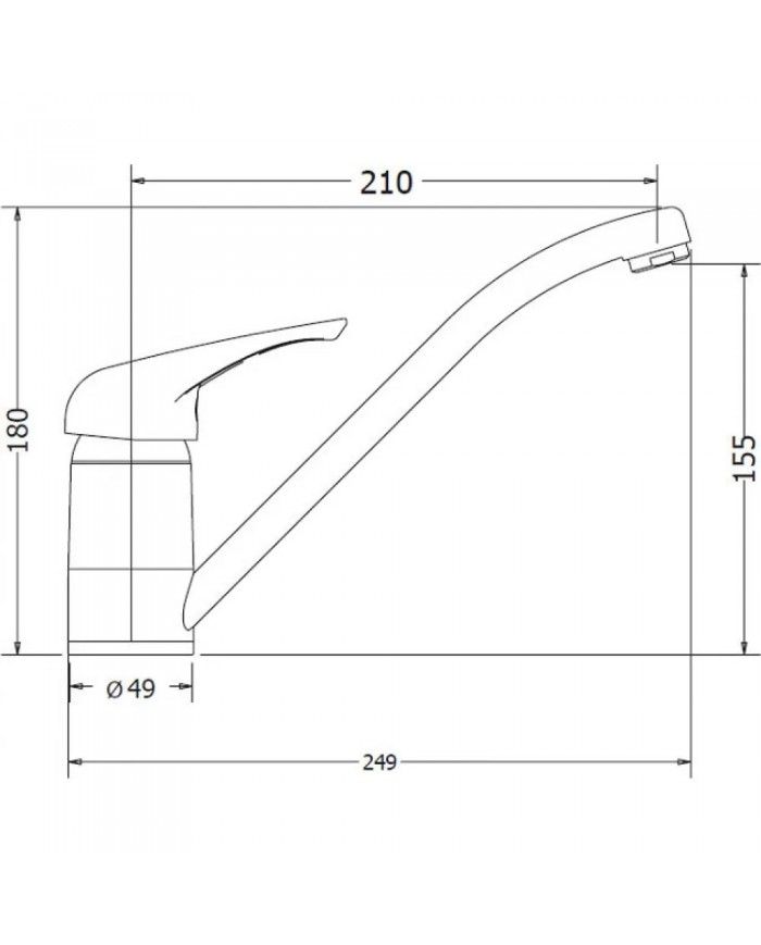 Countertop Sink Faucet Low Modea Elit Chrome (00-02030)