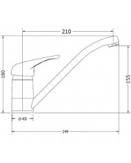 Countertop Sink Faucet Low Modea Elit Chrome (00-02030)