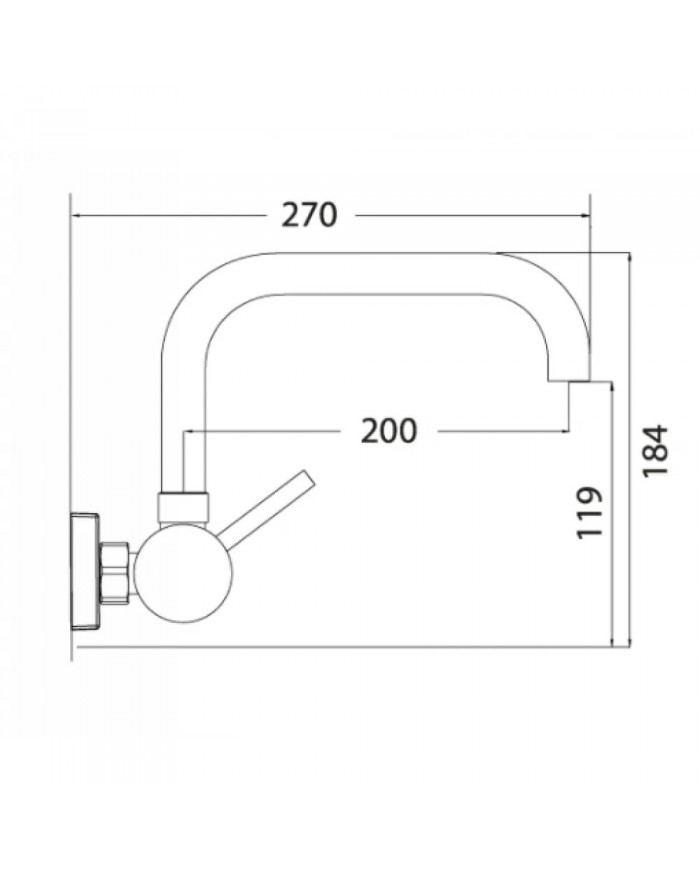 Modea Line Wall Mounted Kitchen Faucet Rouxuni BTP Chrome (00-02010)