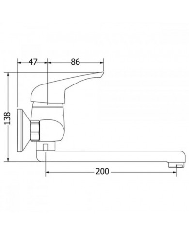 Modea Elit Chrome Wall Mounted Kitchen Faucet (00-02009)