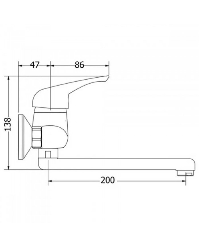 Modea Elit Chrome Wall Mounted Kitchen Faucet (00-02009)