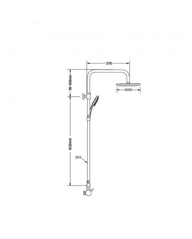 Adjustable Height Modea Artemisia Faucet Shower Column Chrome  (00-02952)