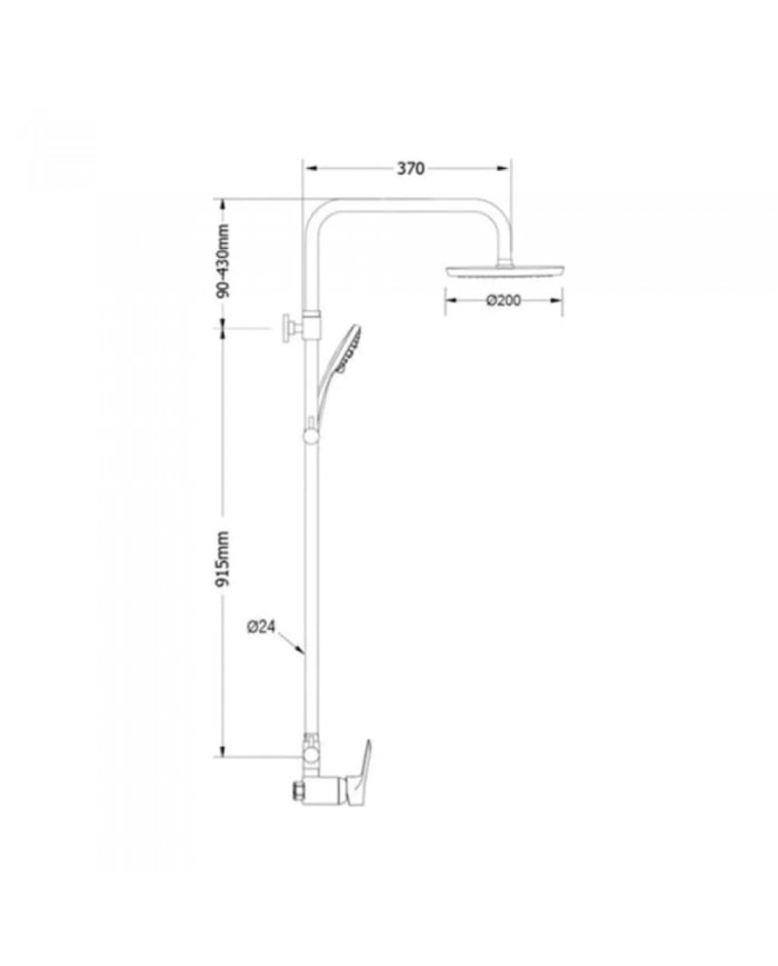 Shower Column with Faucet Modea Optima Height Adjustable Total White (00-02956/W)
