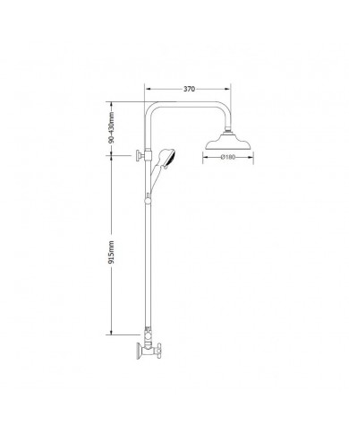 Shower Column with Faucet Modea Retro Optimum Height Adjustable Chrome(00-04351)
