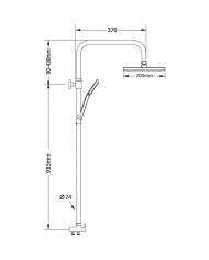 Shower Column Modea Riviera Height Adjustable Black (00-02953/B)