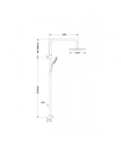 Shower Column Modea Grenada Height Adjustable Black (00-02950/B)