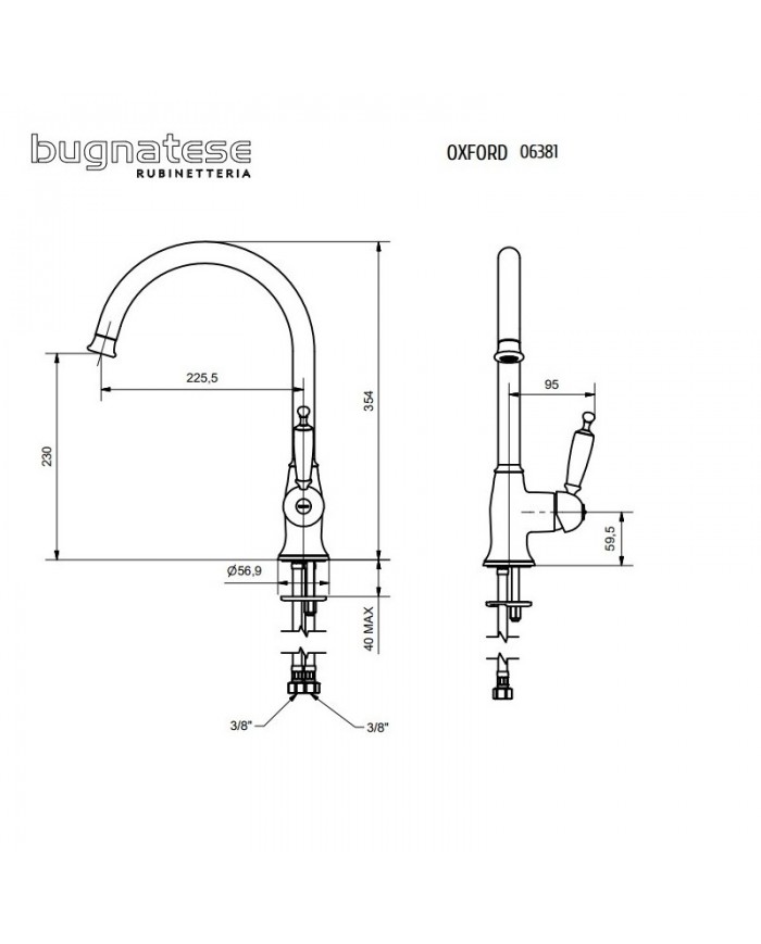 Oxford Bugnatese Chrome Swivel Tall Countertop Sink Faucet (6381-100)