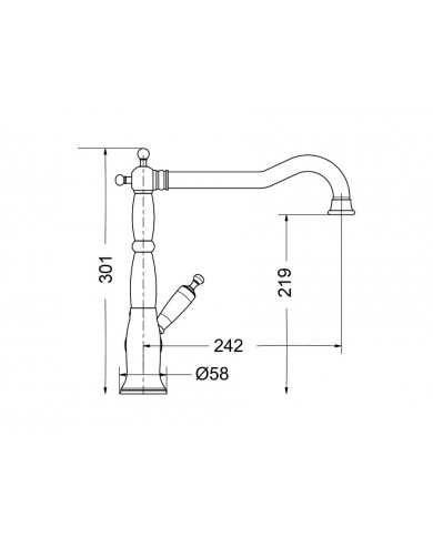 Μπαταρία Νεροχύτη Πάγκου με Ψηλό & Μακρύ Περιστρεφόμενο Ρουξούνι Oxford Bugnatese 6382 Inox Finish (6382-110)
