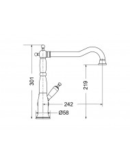Oxford Bugnatese 6382 Bronze/White Countertop Sink Faucet with Tall & Long Swivel Spout (6382-220)
