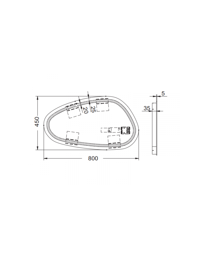 Καθρέφτης Μπάνιου Φωτιζόμενος Led Luminor Joker 45x80 (JOK4580)