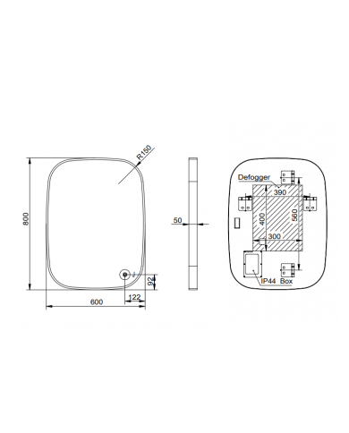Καθρέφτης Μπάνιου Φωτιζόμενος Αντιθαμβωτικός Led Luminor Fiz 60x80 Με Πλαίσιο Αλουμινίου Χρώμα Antique Brushed (FIZ6080-221)