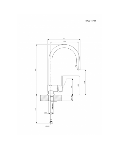 Μπαταρία Νεροχύτη Πάγκου Με Περιστρεφόμενο Ρουξούνι & Με Συρόμενο Ντους Armando Vicario Base Chrome (15780-100)