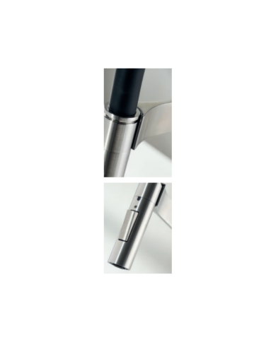 Μπαταρία Νεροχύτη Πάγκου Inox με Ψηλό Περιστρεφόμενο Ρουξούνι Με Εύκαμπτο Ντους 2 Λειτουργιών Cora Inox 316 L (63640-111)