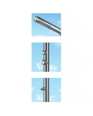Inox Dona thermo-mixing outdoor shower column With Icos Floor Mixer Height: 220 cm (DONAMIX)