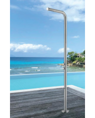 Inox Dona thermo-mixing outdoor shower column With Icos Floor Mixer Height: 220 cm (DONAMIX)