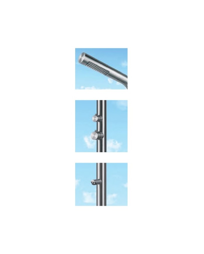Shower column thermomixing Indoor/Outdoor Inox Lea Mix Icos Floors Height: 230 cm. (LEAMIX)