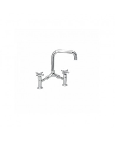Modea Minimal Retro Chrome Bridge Basin Faucet (00-04501)
