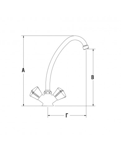 Modea Minimal Retro Chrome Washbasin Faucet Single Hole 2000mm Chrome (00-04504)
