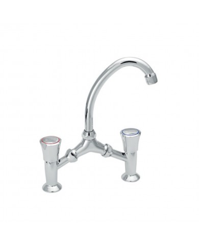 Modea Corona Basin Faucet Chrome Bridge with Mechanism Brass B.T. 1/2 (00-04301)