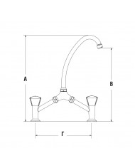 Modea Corona Basin Faucet Chrome Bridge with Mechanism Brass B.T. 1/2 (00-04301)