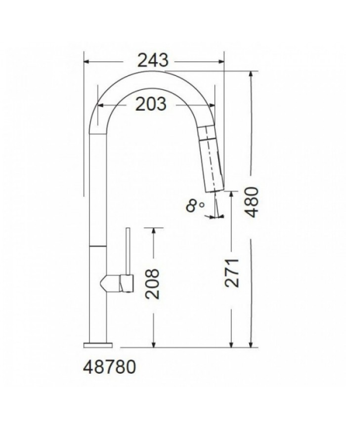 Armando Vicario Tozo Asphalt Countertop Sink Faucet With Swivel Spout & Sliding Dual Flow Shower (48780-1421)