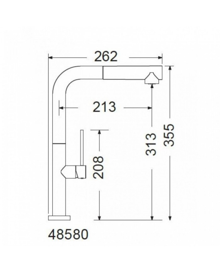 Armando Vicario Tozo 48580 Asphalt Countertop Sink Faucet With Swivel Spout & Dual Flow Sliding Shower