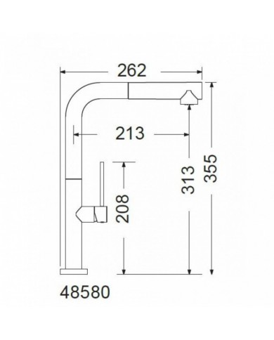 Μπαταρία Νεροχύτη Πάγκου Με Περιστρεφόμενο Ρουξούνι & Συρόμενο Ντους Διπλής Ροής Armando Vicario Tozo 48580 Nero