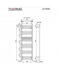 Θερμαντικό Σώμα Μπάνιου (Θερμαινόμενη Πετσετοκρεμάστρα) Alto Chrome 150x50 (ALT15050-100)