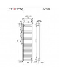Θερμαντικό Σώμα Μπάνιου (Θερμαινόμενη Πετσετοκρεμάστρα) Alto White 176x50 (ALT17650-300)