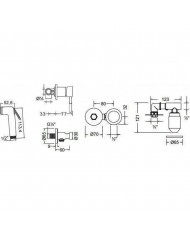 Built-in Bidet System La Torre Tech Flush Mix with Mixer & Sanitary Shower White Matt 1 Hole (12211-300)