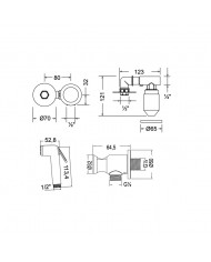 Built-in Bidet System La Torre Tech Flush Mix with Mixer & 1 Hole Inox Sanitary Shower (12211-110)