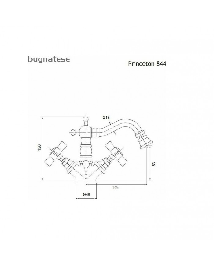 Bidet Faucet Mixer Bugnatese Princeton Retro Chrome with Automatic Valve (844-100)