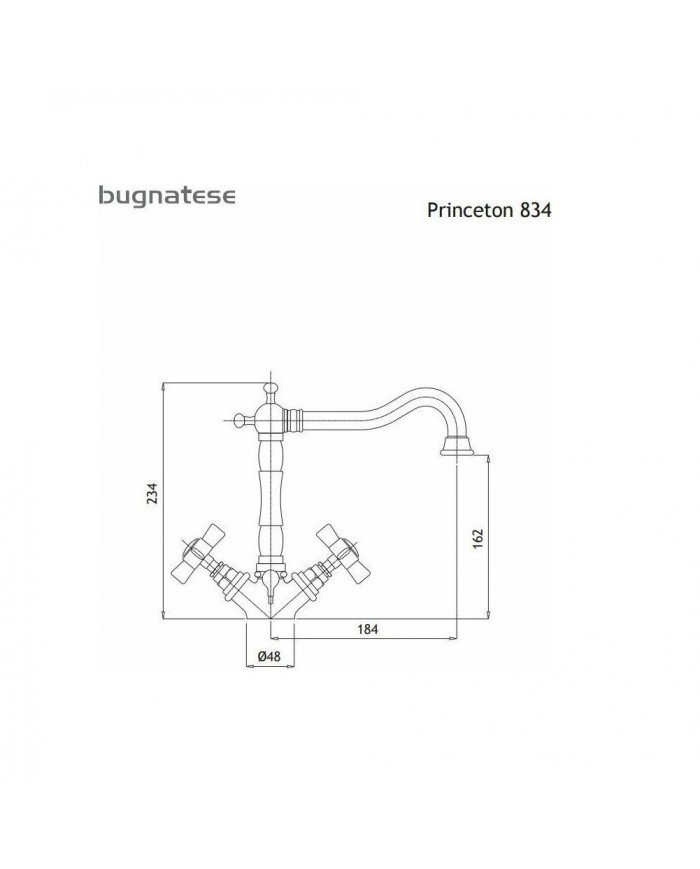 Bugnatese Princeton Retro Basin Faucet with Automatic Chrome Valve (834-100)