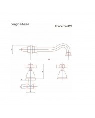 Bugnatese Princeton 3-Hole Retro Chrome Built-in Sink Faucet (869-100)