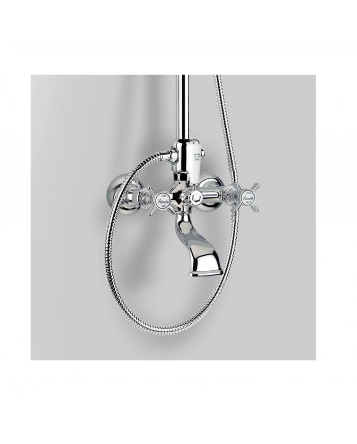 Bugnatese Princeton Retro Shower Column With Faucet & Tilting Head & Telephone with Chrome Bracket (CD801-100)