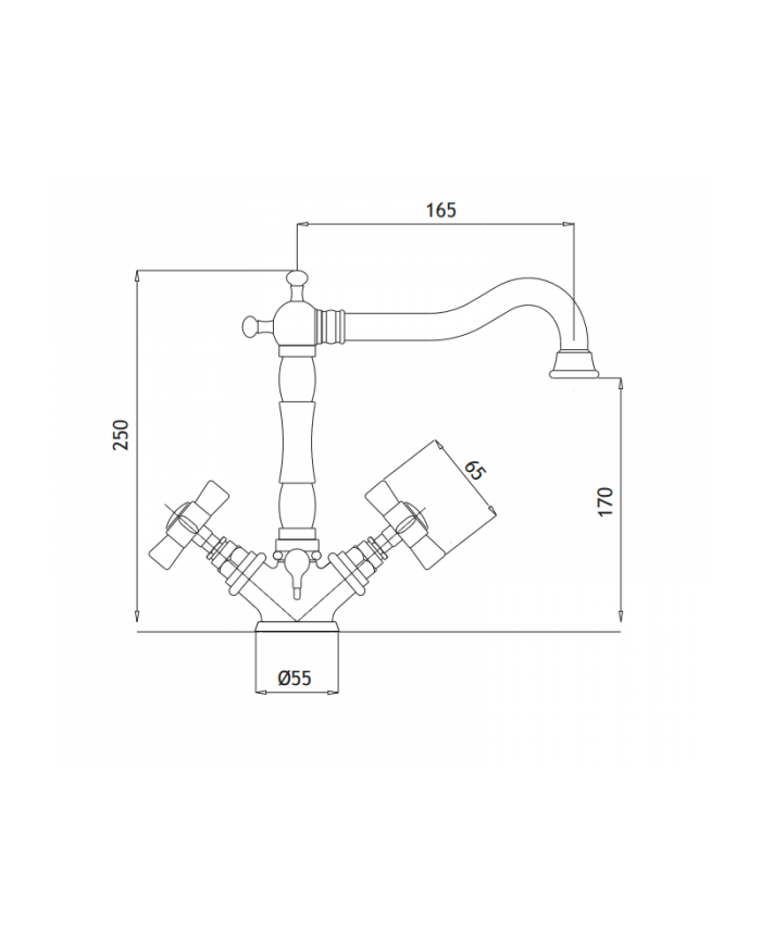 Retro Bronze Mixer Tap Bugnatese Princeton with Automatic Valve (834-220)