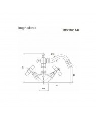 Μπαταρία Μπιντέ Αναμεικτική Bugnatese Princeton Ρετρό Bronze με Αυτόματη Βαλβίδα (844-220)