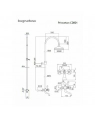 Retro Bronze Bugnatese Princeton Shower Column With Battery Adjustable & Tilting Head & Phone Holder (CD801-220)