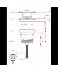 Eurorama Clic-Clac Basin Valve with / without overflow Bronze (R0338-220)