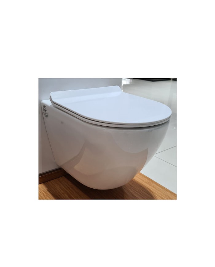 Siamp Fit Rim-Off Hanging Basin White (FIT 325) with Duroplast slim cover antibacterial soft closing